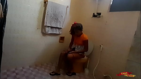 I caught my stepdaughter masturbating in the bathroom and fucked her ass.