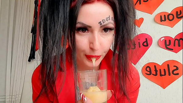 Dominatrix Nika seisually chews fruit and spits it into your glass. Bon appetit!