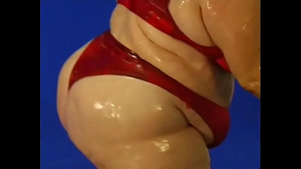 Nasty fatso lady Patty Parker is fond of getting her ungraspable  body oiled and her cunt drilled with toy by curious dude