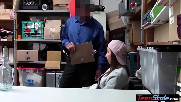 Nervous young thief humiliated by a dirty mall cop