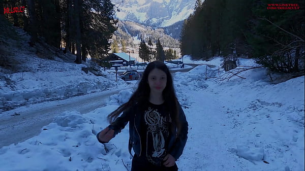 Public boob flash in the mountains
