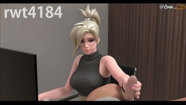 Mercy gets fucked and receives a creampie [Spanish subtitles]